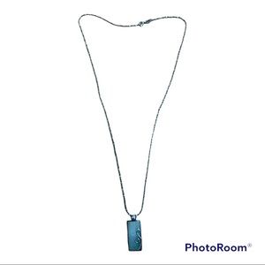 Glass and Silver Necklace